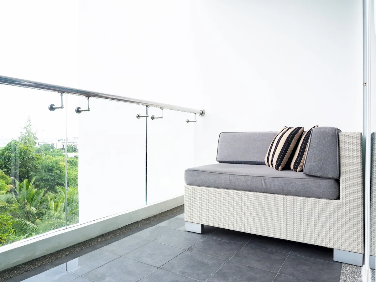 Modern Balcony with Transparent Glass